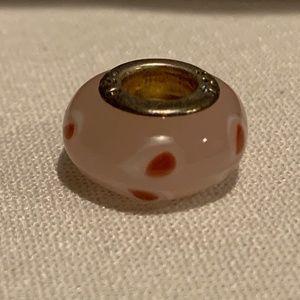 NWOT Pink Glass Bead Bracelet Charm 925 Silver